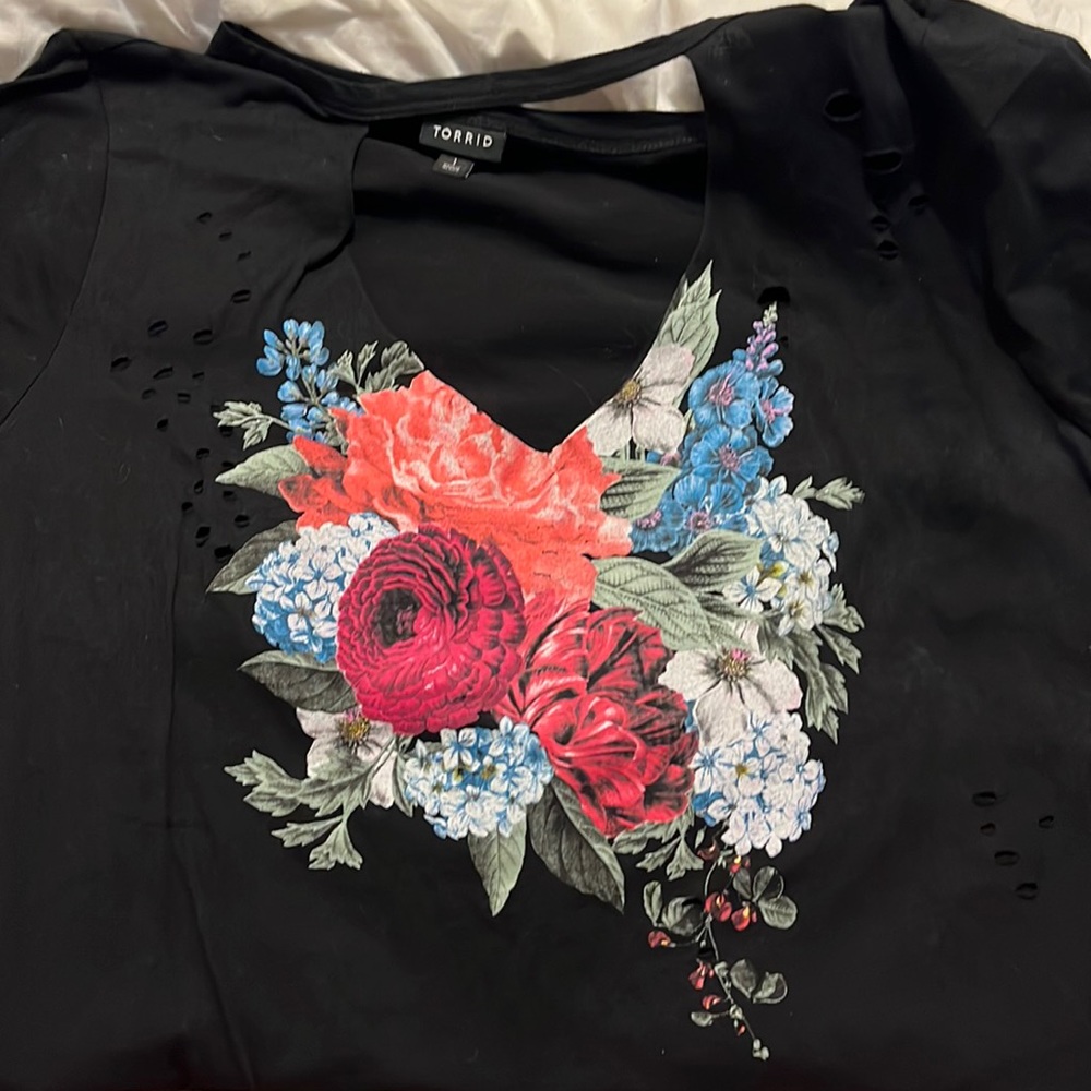 Distressed Floral T-shirt